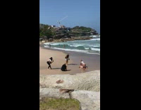 Photoshoot on beach shore 