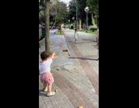 Little baby pointing at head