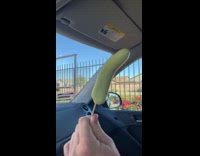 Guy in car waves soft floppy popsicle 
