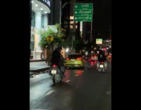 Man selfie video with light on motorcycle