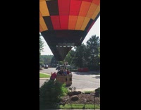 Hot air balloon emergency landing on street
