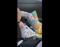 Toddler tries to dip chips in photo of ranch