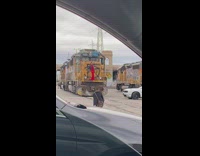 Woman red dress broken train photoshoot