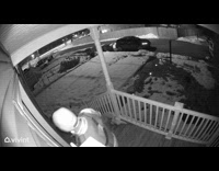 Police officer falls down from icy stairs