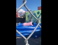 Penis shaped mechanical bull ride amusement park