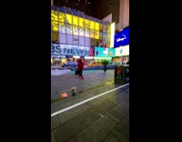 Street performer dancer dancing with audience