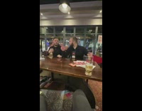 Man pranked by friend save beer glass