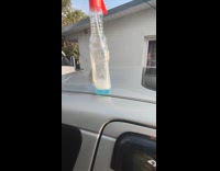 Spray bottle shake move on car roof
