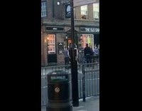 People fight yellow shirt guy gets punched