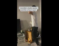 Guy reacts to song being recorded 