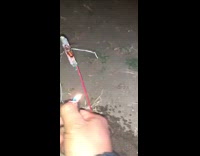 Guy lights firework with cockroach roger roach 