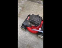 Collab ClipsIG - Guy uses lawn mower to clean stains on driveway 