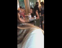 Woman food dough blows restaurant video shoot