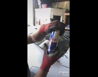 Guy pours red bull cracks car windshield 