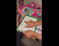 Daughter recites what she thinks is spanish alphabet