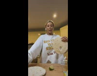 Girl hits friend with tortilla 