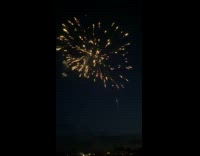 Fireworks explosions on the night sky