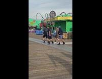 Four delivery men tiktok dance pier park