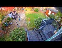 Teen guy slip and hit ball yard