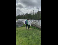 Two girls tiktok dance phone grey rock 