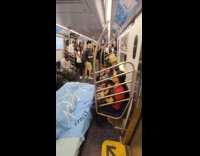 Collab Subway Creatures - Man sleep on bed inside subway train