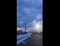 Time lapse of airplane fly from runway