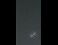 Rocket light on the night sky