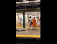 Halloween Night Tableau at the subway station