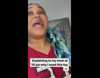 Woman acts like 10 year old begging for toy