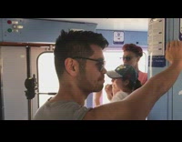 two people blue train tiktok video