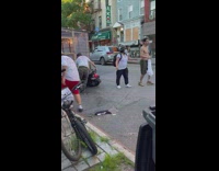 Guy crashes motorcycle after stealing pizza 