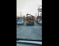 Collab WINY - Girl black top twerk at back of school bus