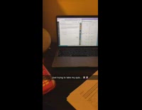 Black dog humps bed girl laptop quiz