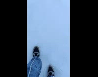 Filmer walked on ice and it cracks