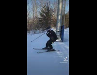 Collab Clips_MPUGC2 - Girl on skis dancing griddy down slopes
