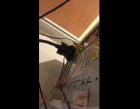 Homemade small speakers from headphones plug on back of the computer