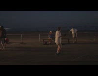 Collab WINY - White shirt grandma dances beach boardwalk pier