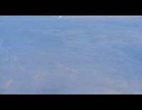 Passenger plane intersect fly above another plane