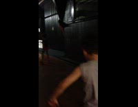 Two young kids fail at rollerskating