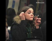 Collab Subway Creatures - Compilation of people applying makeup on subway 