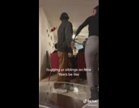 Three siblings hug fast and let go 
