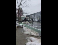 Photoshoot on dirty pile of snow