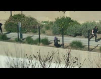 Long hair guy black shirt sit runaway