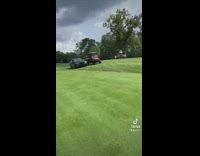 Black car drives onto golf course arrested
