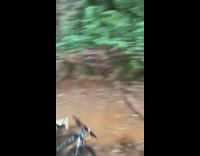 Green helmet guy rides bicycle ramp fail 