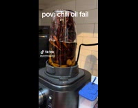 Collab ClipsIG - Hot chili oil on plastic ninja blender