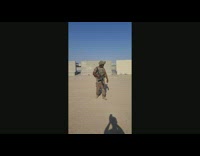 Army guy dancing desert