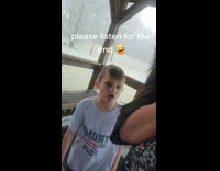 Little boy scolding mom about rain 