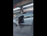 Cars collides underneath bridge 