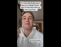 Guy shows what time roommates wake up 